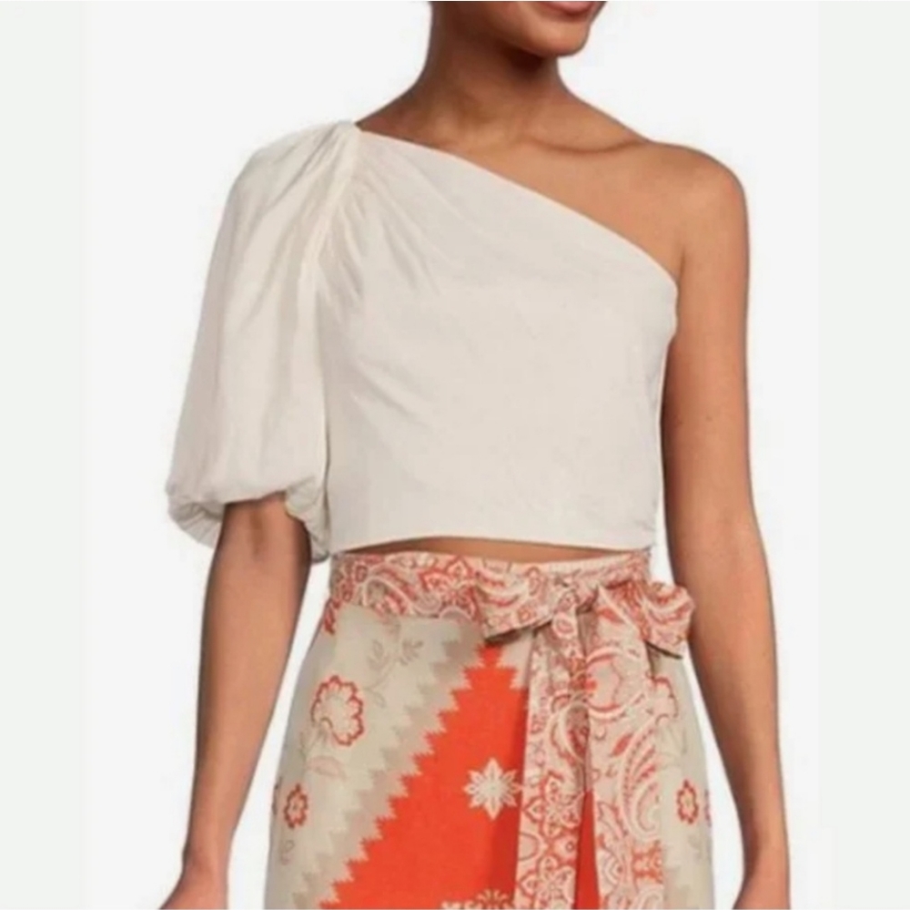 Antonio Melani Amara One Shoulder Linen Blend Top